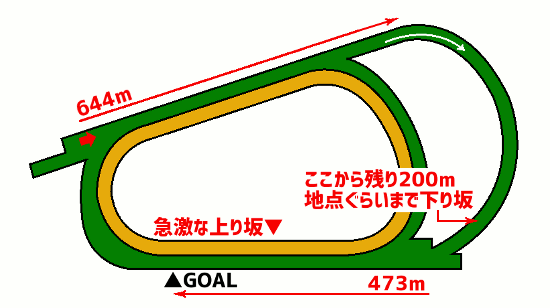 阪神競馬場 芝1800mコース図