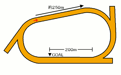高知競馬1900mコース図