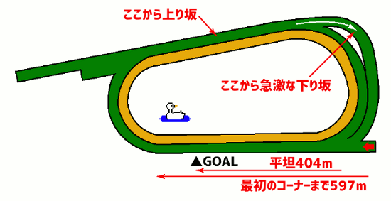 京都競馬場・芝2400mコース図