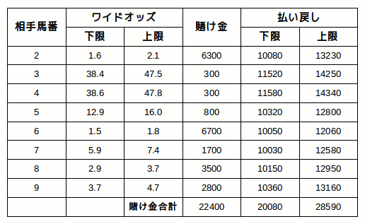 競馬のワイド総流しは損か得か 競馬で勝つ方法 研究レポート うまめし Com 競馬必勝法