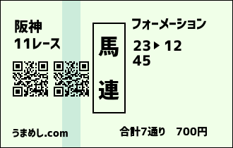 馬連フォーメーション馬券の見本画像2