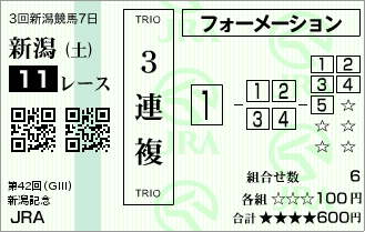 三連複フォーメーション1