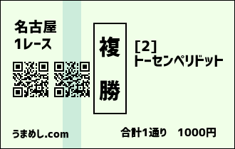 複勝ころがし1レース目イメージ