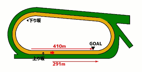 中京競馬場・ダート1800mコース図