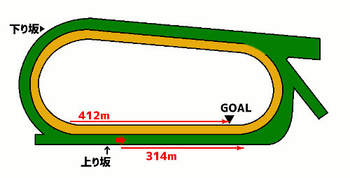 中京競馬場-芝2000mコース図
