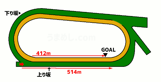 中京競馬場-芝2200mコース図