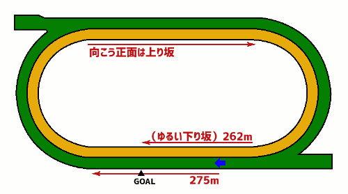 函館競馬場 芝1800mコース図