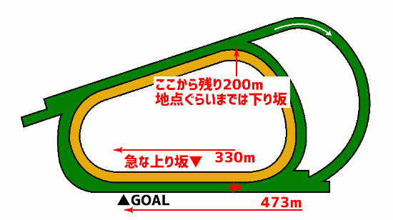 阪神競馬場 芝2400mコース図