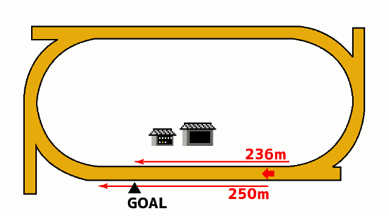 金沢競馬場1400mコース図