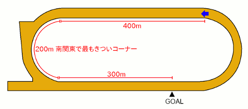 川崎競馬場900mコース全体図