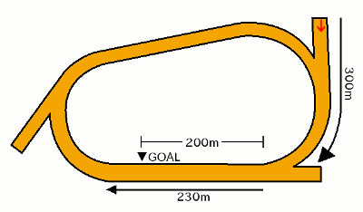 高知競馬1600mコース図