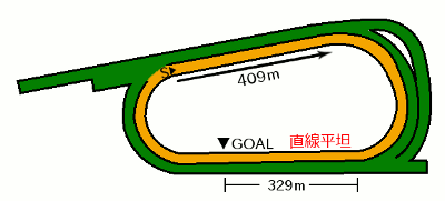 京都競馬場 ダート1200mコース図