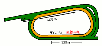 京都競馬場 ダート1400mコース図