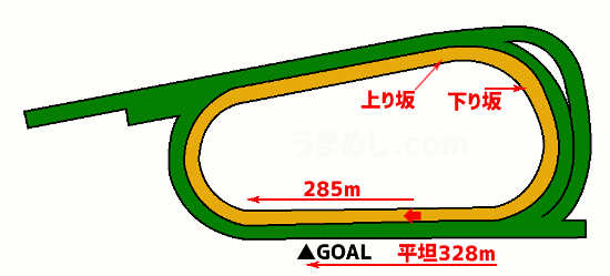 京都競馬場・ダート1800mコース図