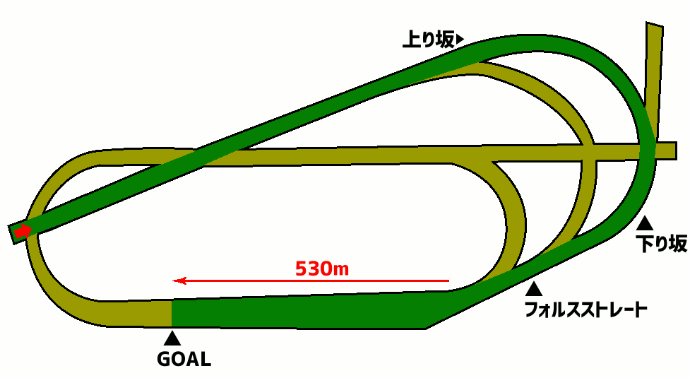 ロンシャン競馬場 芝2400m コース図