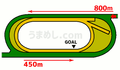 メイダン競馬場 芝1800m コース図