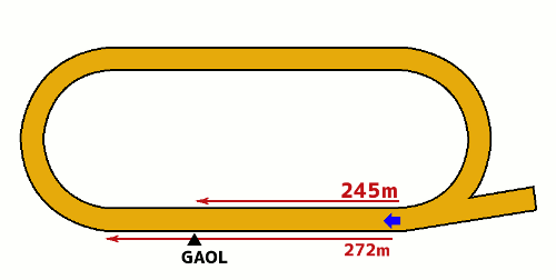 水沢競馬場1400m コース図