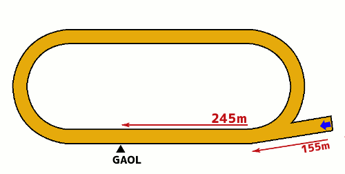 水沢競馬場1600m コース図