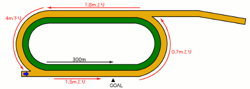 盛岡競馬場2000m コース図