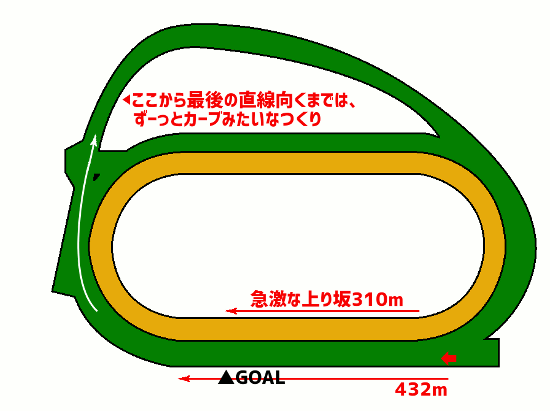中山競馬場・芝2200mコース図