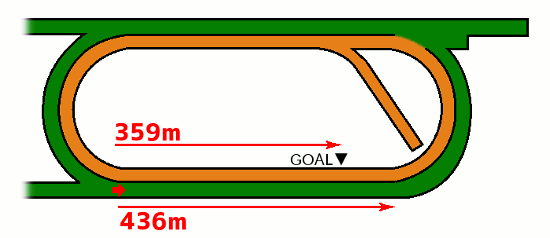 新潟競馬場 芝2000m 内回りコース図