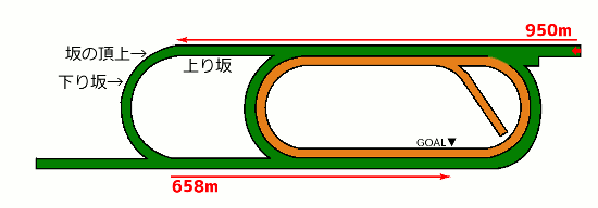 新潟競馬場・芝2000mコース図
