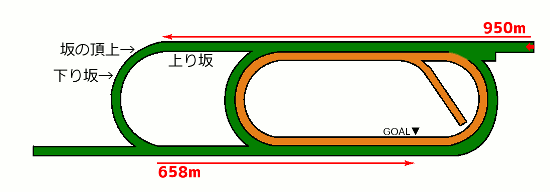 新潟競馬場 芝2000m 外回りコース図