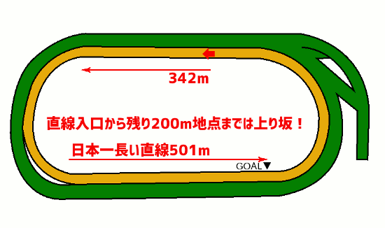 東京競馬場・ダート1300mコース図