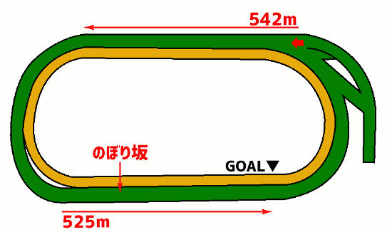 東京競馬場・芝1600mコース図