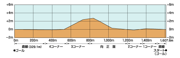 京都競馬場-ダート-高低差