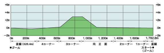 京都競馬場-芝内-高低差